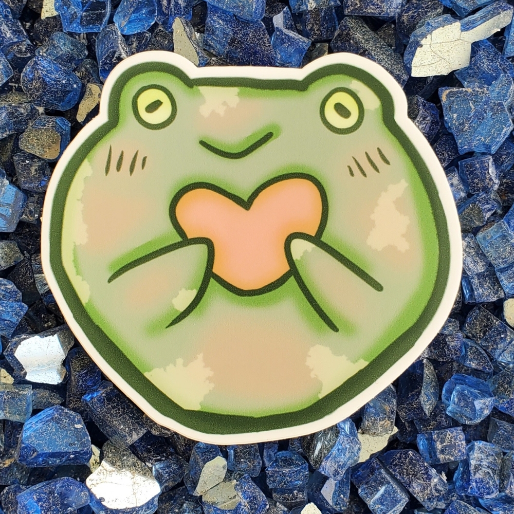 Cute Frog Heart Sticker